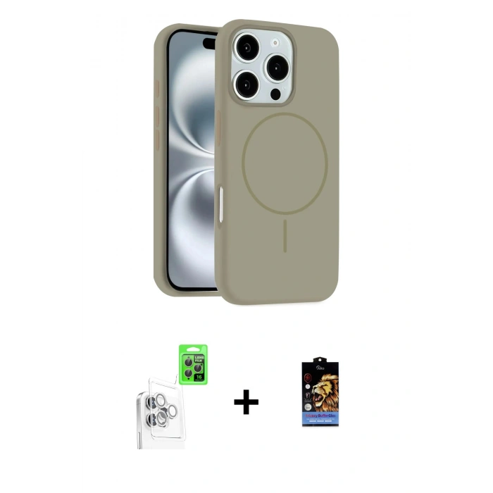 MARSİLYAN™- iPhone 16 Pro Max Kılıf Yankı Form Serisi - Siyah Buffer Hayalet Cam Ekran Koruyucu + Raze Metal Kamera Lens - BZ