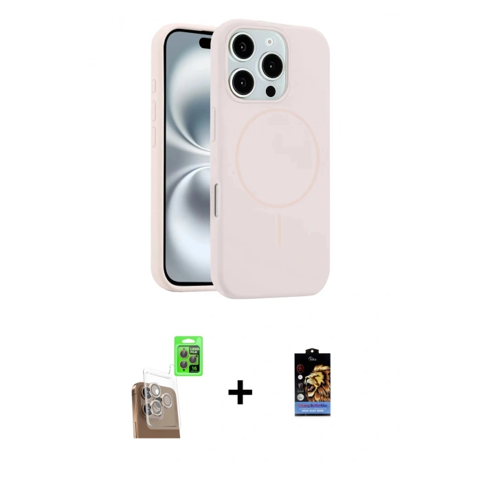 MARSİLYAN™- iPhone 16 Pro Max Kılıf Yankı Form Serisi - Siyah Buffer Hayalet Cam Ekran Koruyucu + Raze Metal Kamera Lens - CLTM
