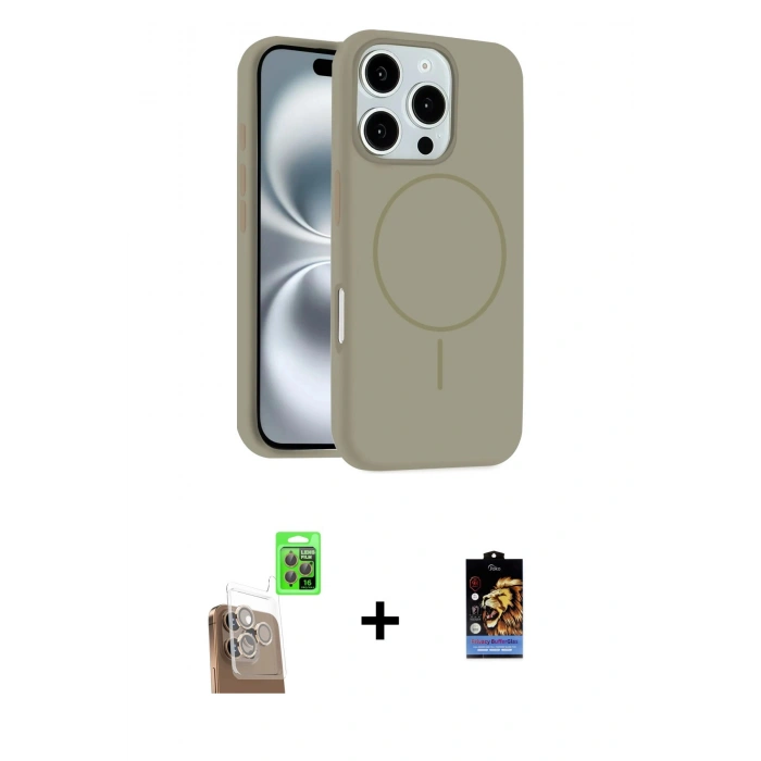 MARSİLYAN™- iPhone 16 Pro Max Kılıf Yankı Form Serisi - Siyah Buffer Hayalet Cam Ekran Koruyucu + Raze Metal Kamera Lens - CLTM