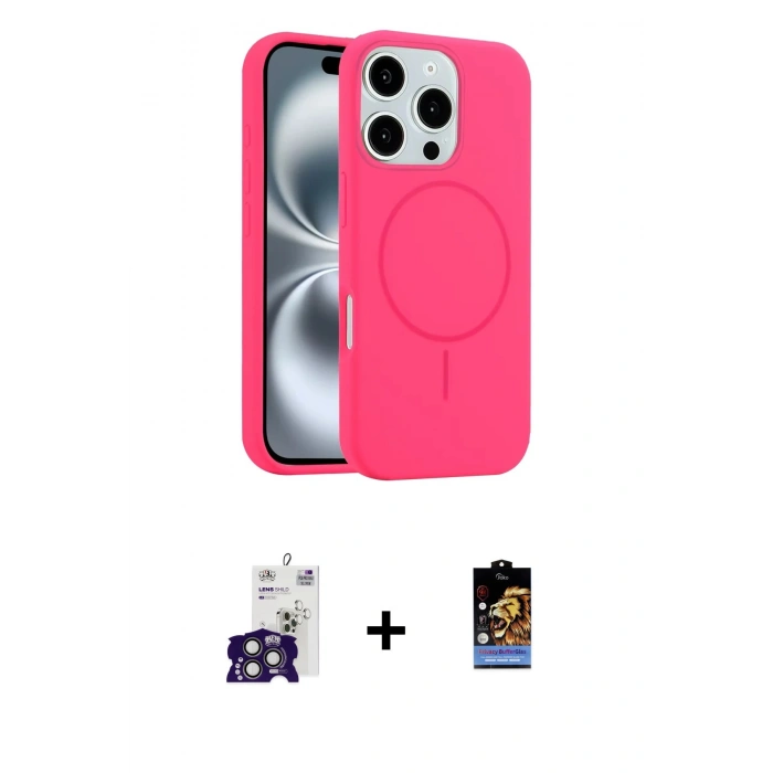 MARSİLYAN™- iPhone 16 Pro Max Kılıf Yankı Form Serisi - Siyah Buffer Hayalet Cam Ekran Koruyucu + Bilvis Titan Kamera Lens - TMGI