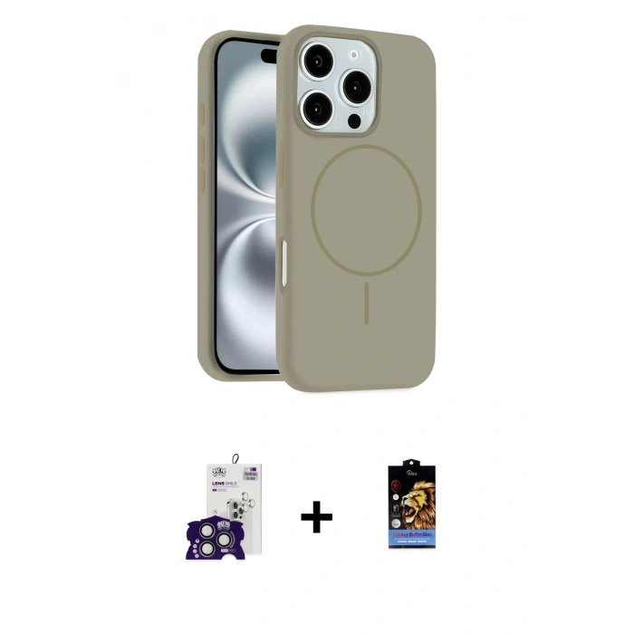 MARSİLYAN™- iPhone 16 Pro Max Kılıf Yankı Form Serisi - Siyah Buffer Hayalet Cam Ekran Koruyucu + Bilvis Titan Kamera Lens - TMGI