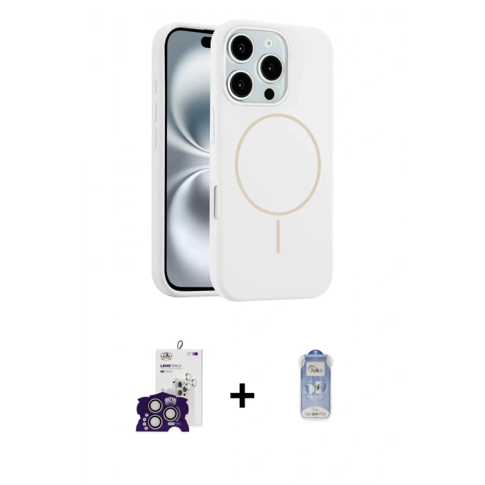 MARSİLYAN™- iPhone 16 Pro Max Kılıf Yankı Form Serisi - Siyah Joko Magic 5D Cam + Bilvis Titan Kamera Lens - GS
