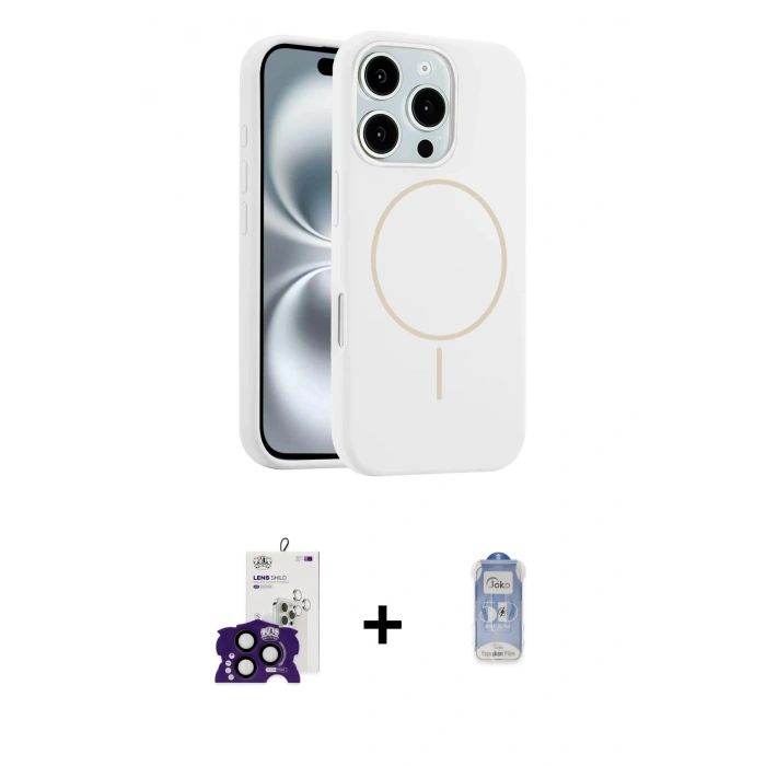 MARSİLYAN™- iPhone 16 Pro Max Kılıf Yankı Form Serisi - Siyah Joko Magic 5D Cam + Bilvis Titan Kamera Lens - SH