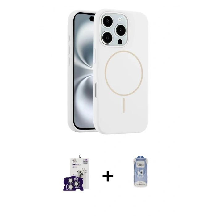 MARSİLYAN™- iPhone 16 Pro Max Kılıf Yankı Form Serisi - Siyah Joko Magic 5D Cam + Bilvis Titan Kamera Lens - TMGI