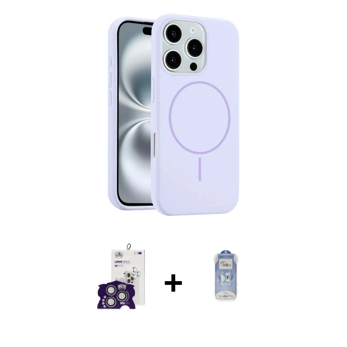 MARSİLYAN™- iPhone 16 Pro Max Kılıf Yankı Form Serisi - Siyah Joko Magic 5D Cam + Bilvis Titan Kamera Lens - GS