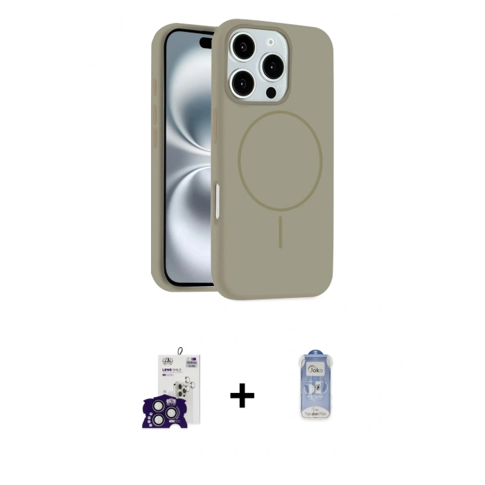 MARSİLYAN™- iPhone 16 Pro Max Kılıf Yankı Form Serisi - Siyah Joko Magic 5D Cam + Bilvis Titan Kamera Lens - TMGI