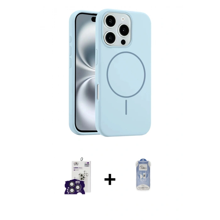 MARSİLYAN™- iPhone 16 Pro Max Kılıf Yankı Form Serisi - Siyah Joko Magic 5D Cam + Bilvis Titan Kamera Lens - TMGI