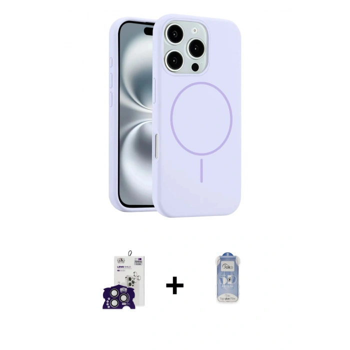 MARSİLYAN™- iPhone 16 Pro Max Kılıf Yankı Form Serisi - Siyah Joko Magic 5D Cam + Bilvis Titan Kamera Lens - TMGI