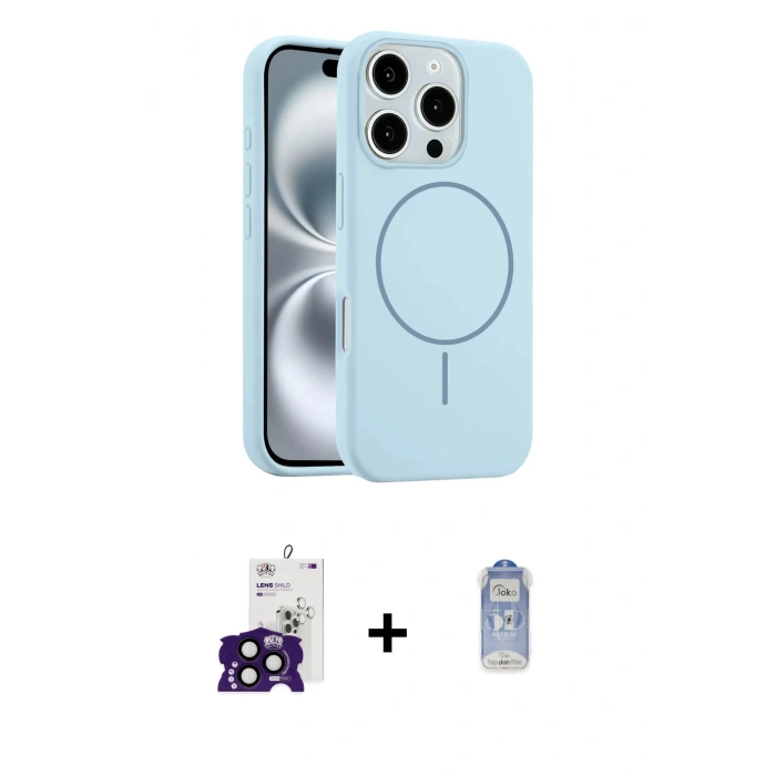 MARSİLYAN™- iPhone 16 Pro Max Kılıf Yankı Form Serisi - Siyah Joko Magic 5D Cam + Bilvis Titan Kamera Lens - SH