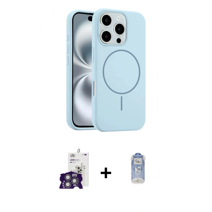 MARSİLYAN™- iPhone 16 Pro Max Kılıf Yankı Form Serisi - Siyah Joko Magic 5D Cam + Bilvis Titan Kamera Lens - GS