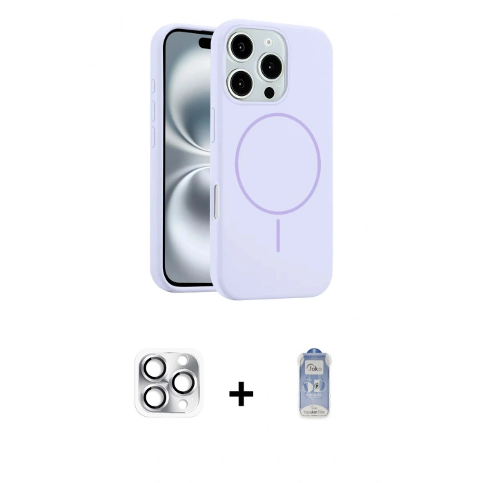MARSİLYAN™- iPhone 16 Pro Max Kılıf Yankı Form Serisi - Siyah Joko Magic 5D Cam + Pers Alüminyum Kamera Lens - GS