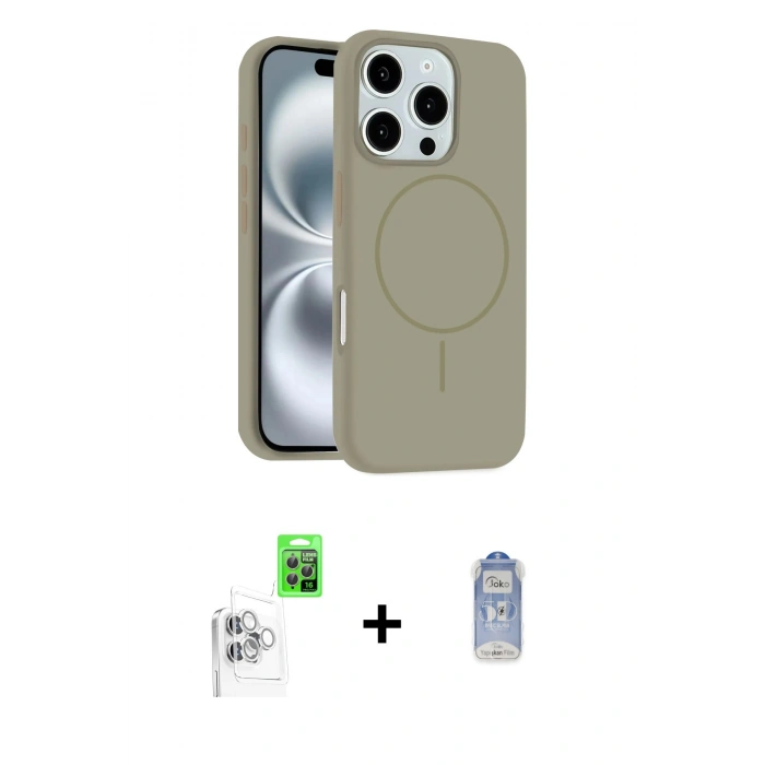MARSİLYAN™- iPhone 16 Pro Max Kılıf Yankı Form Serisi - Siyah Joko Magic 5D Cam + Raze Metal Kamera Lens - BZ