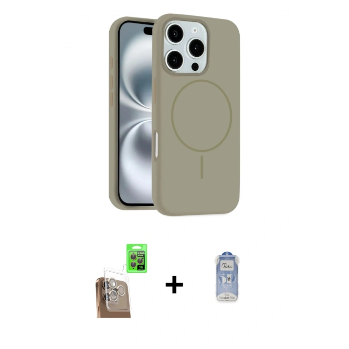 MARSİLYAN™- iPhone 16 Pro Max Kılıf Yankı Form Serisi - Siyah Joko Magic 5D Cam + Raze Metal Kamera Lens - CLTM