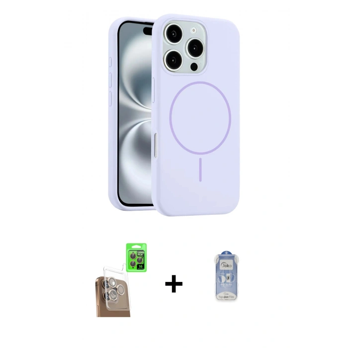 MARSİLYAN™- iPhone 16 Pro Max Kılıf Yankı Form Serisi - Siyah Joko Magic 5D Cam + Raze Metal Kamera Lens - CLTM