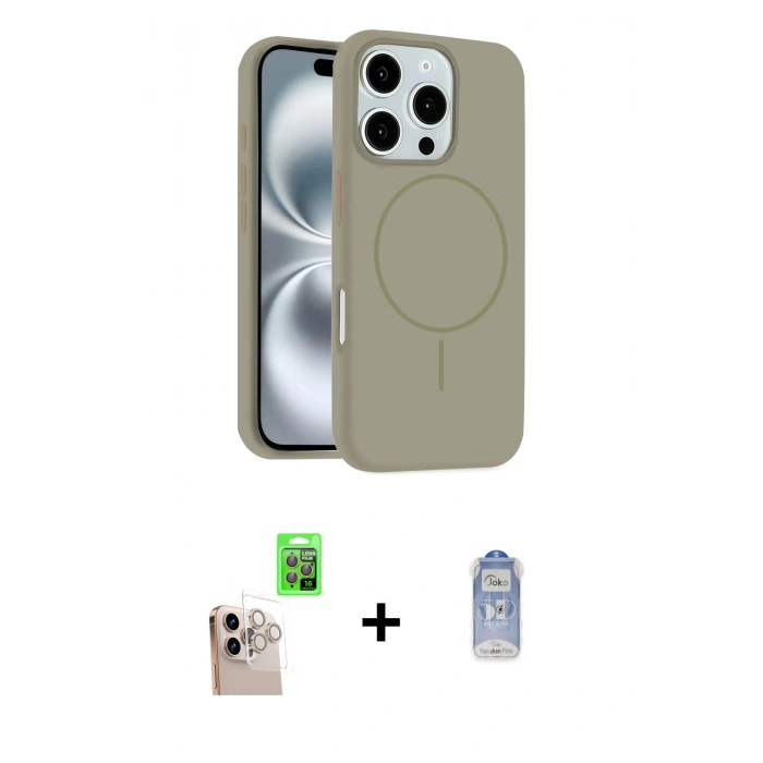 MARSİLYAN™- iPhone 16 Pro Max Kılıf Yankı Form Serisi - Siyah Joko Magic 5D Cam + Raze Metal Kamera Lens - NLGY