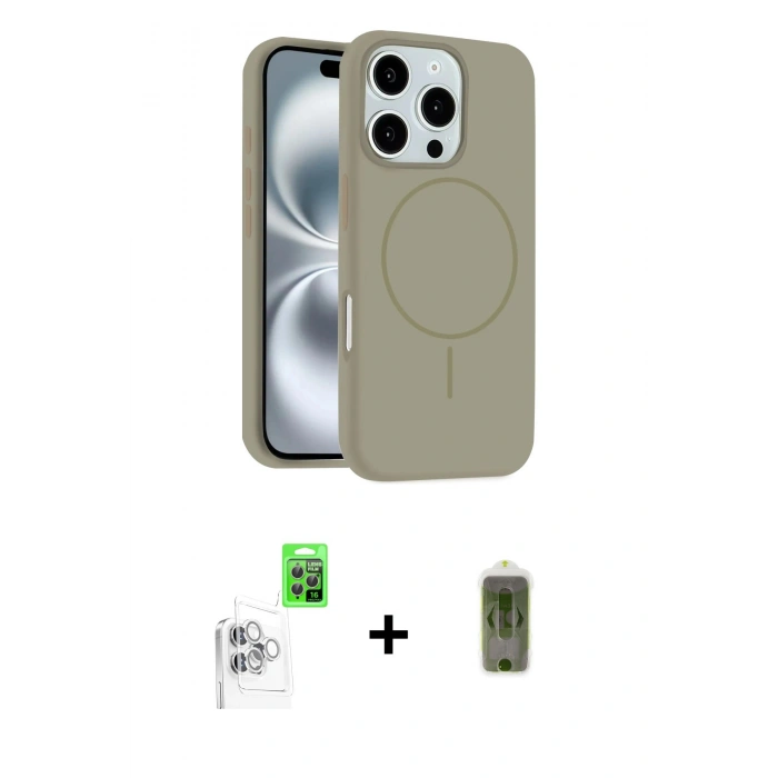 MARSİLYAN™- iPhone 16 Pro Max Kılıf Yankı Form Serisi - Siyah Joko Magic 5D Hayalet Cam + Raze Metal Kamera Lens - BZ