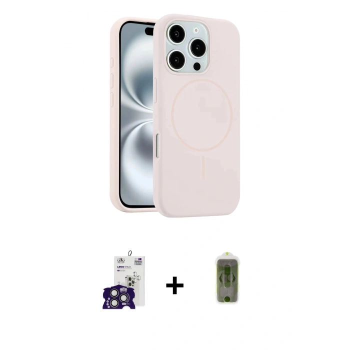 MARSİLYAN™- iPhone 16 Pro Max Kılıf Yankı Form Serisi - Siyah Joko Magic 5D Hayalet Cam + Bilvis Titan Kamera Lens - TMGI