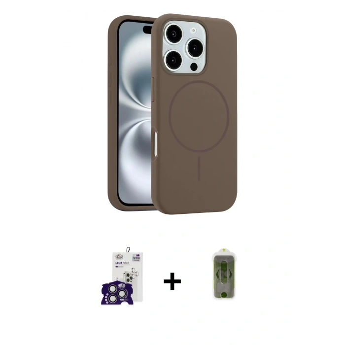 MARSİLYAN™- iPhone 16 Pro Max Kılıf Yankı Form Serisi - Siyah Joko Magic 5D Hayalet Cam + Bilvis Titan Kamera Lens - TMGI