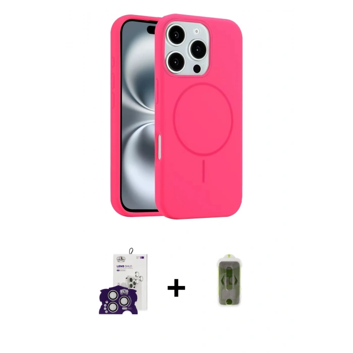 MARSİLYAN™- iPhone 16 Pro Max Kılıf Yankı Form Serisi - Siyah Joko Magic 5D Hayalet Cam + Bilvis Titan Kamera Lens - GS