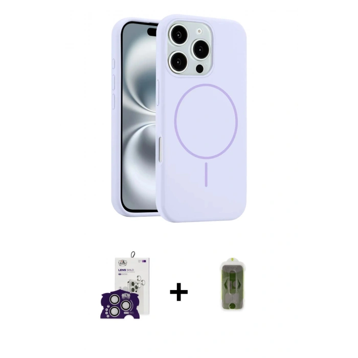 MARSİLYAN™- iPhone 16 Pro Max Kılıf Yankı Form Serisi - Siyah Joko Magic 5D Hayalet Cam + Bilvis Titan Kamera Lens - GS