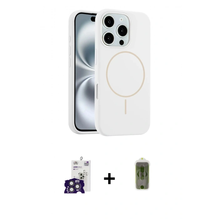 MARSİLYAN™- iPhone 16 Pro Max Kılıf Yankı Form Serisi - Siyah Joko Magic 5D Hayalet Cam + Bilvis Titan Kamera Lens - TMGI