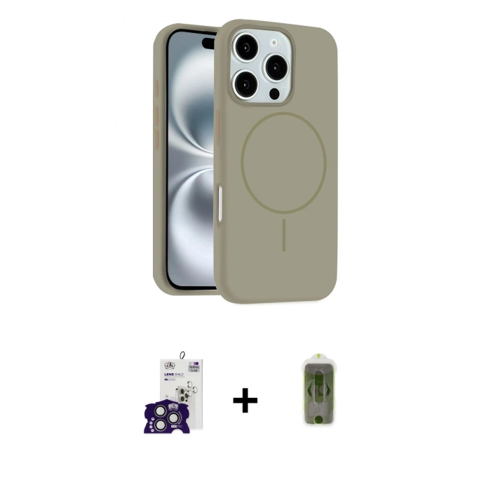 MARSİLYAN™- iPhone 16 Pro Max Kılıf Yankı Form Serisi - Siyah Joko Magic 5D Hayalet Cam + Bilvis Titan Kamera Lens - TMGI