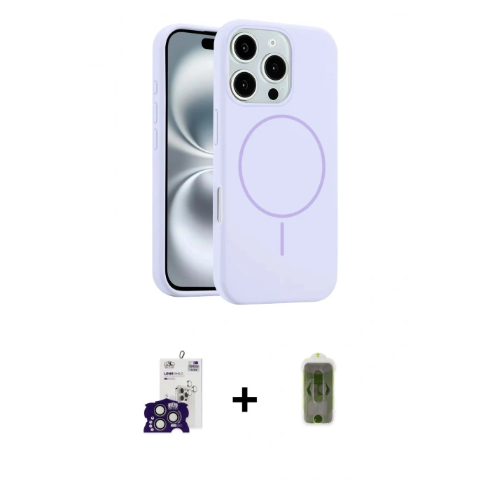 MARSİLYAN™- iPhone 16 Pro Max Kılıf Yankı Form Serisi - Siyah Joko Magic 5D Hayalet Cam + Bilvis Titan Kamera Lens - TMGI