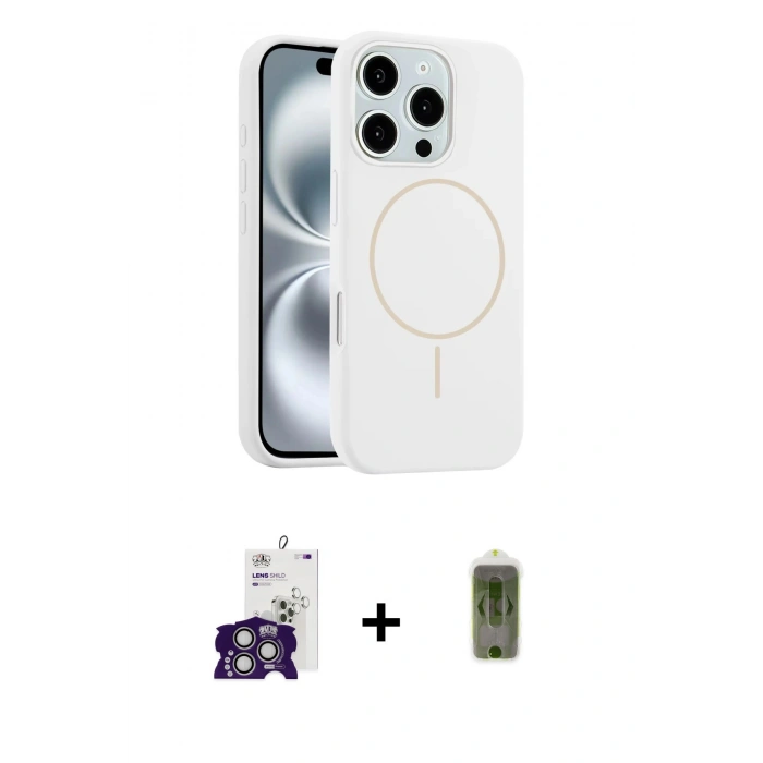 MARSİLYAN™- iPhone 16 Pro Max Kılıf Yankı Form Serisi - Siyah Joko Magic 5D Hayalet Cam + Bilvis Titan Kamera Lens - GS
