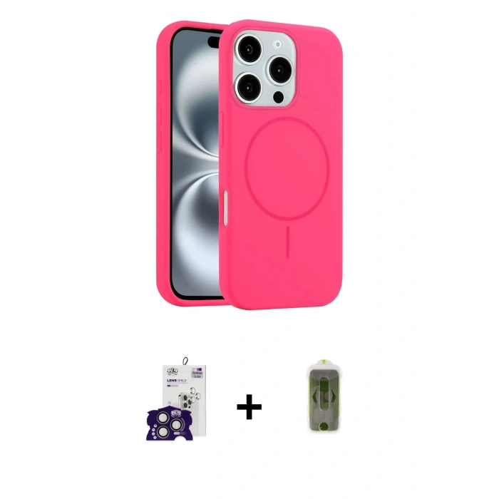 MARSİLYAN™- iPhone 16 Pro Max Kılıf Yankı Form Serisi - Siyah Joko Magic 5D Hayalet Cam + Bilvis Titan Kamera Lens - TMGI