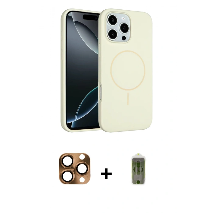 MARSİLYAN™- iPhone 16 Pro Max Kılıf Yankı Form Serisi - Siyah Joko Magic 5D Hayalet Cam + Pers Alüminyum Kamera Lens - CLTM