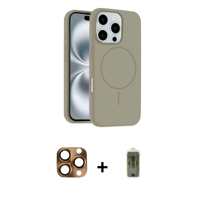 MARSİLYAN™- iPhone 16 Pro Max Kılıf Yankı Form Serisi - Siyah Joko Magic 5D Hayalet Cam + Pers Alüminyum Kamera Lens - CLTM