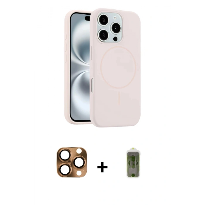 MARSİLYAN™- iPhone 16 Pro Max Kılıf Yankı Form Serisi - Siyah Joko Magic 5D Hayalet Cam + Pers Alüminyum Kamera Lens - CLTM
