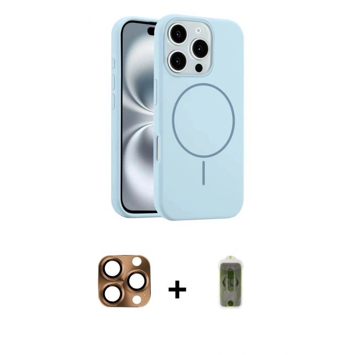 MARSİLYAN™- iPhone 16 Pro Max Kılıf Yankı Form Serisi - Siyah Joko Magic 5D Hayalet Cam + Pers Alüminyum Kamera Lens - CLTM