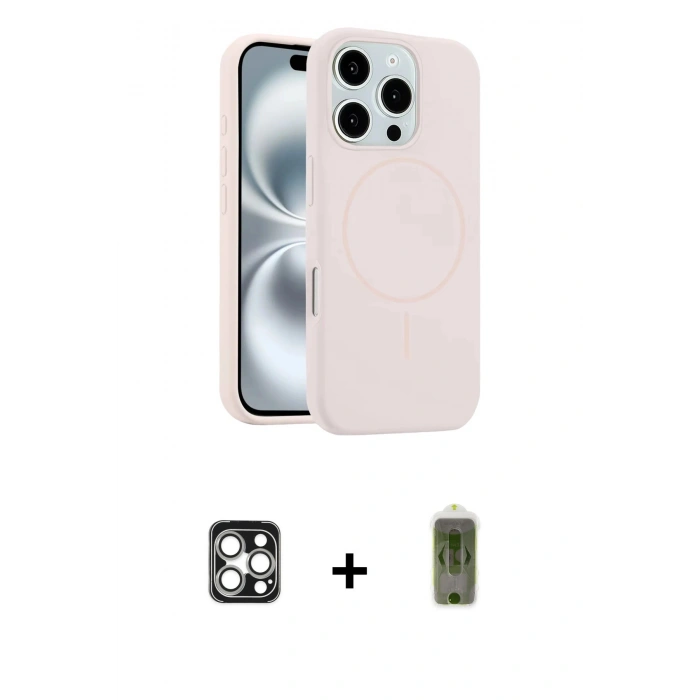 MARSİLYAN™- iPhone 16 Pro Max Kılıf Yankı Form Serisi - Siyah Joko Magic 5D Hayalet Cam + PVD Metal Kamera Lens - GS