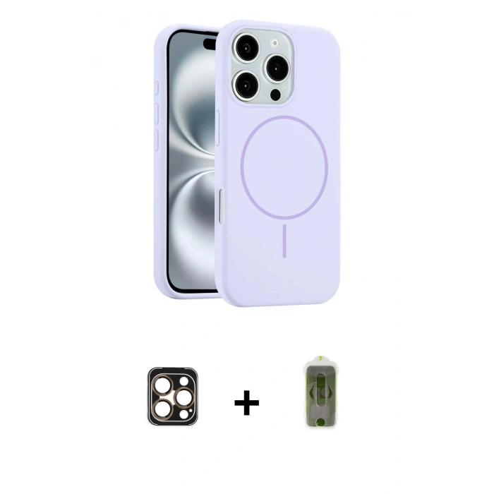 MARSİLYAN™- iPhone 16 Pro Max Kılıf Yankı Form Serisi - Siyah Joko Magic 5D Hayalet Cam + PVD Metal Kamera Lens - GD