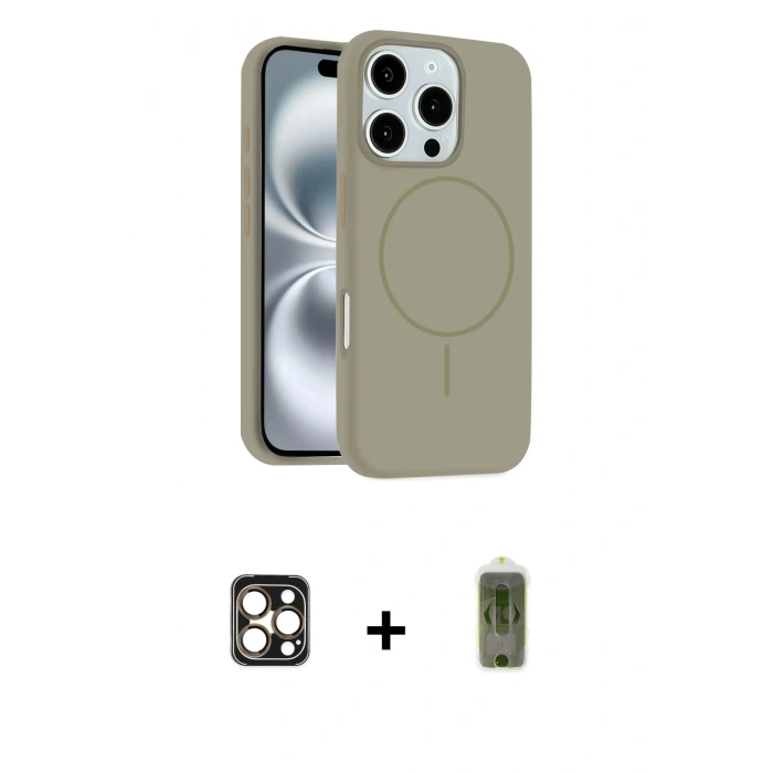 MARSİLYAN™- iPhone 16 Pro Max Kılıf Yankı Form Serisi - Siyah Joko Magic 5D Hayalet Cam + PVD Metal Kamera Lens - GD