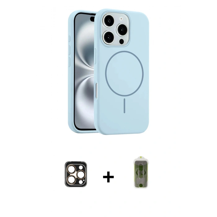 MARSİLYAN™- iPhone 16 Pro Max Kılıf Yankı Form Serisi - Siyah Joko Magic 5D Hayalet Cam + PVD Metal Kamera Lens - GD