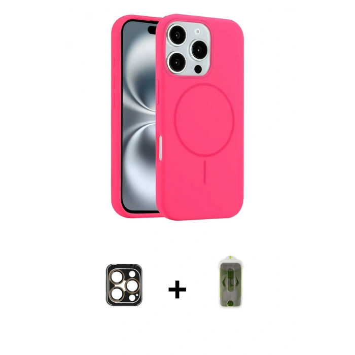 MARSİLYAN™- iPhone 16 Pro Max Kılıf Yankı Form Serisi - Siyah Joko Magic 5D Hayalet Cam + PVD Metal Kamera Lens - GD