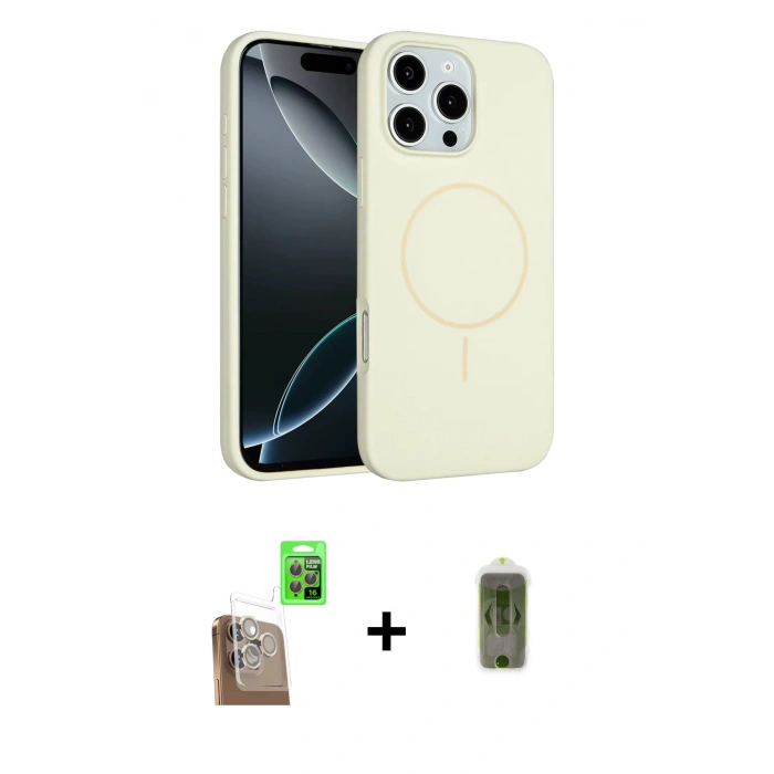 MARSİLYAN™- iPhone 16 Pro Max Kılıf Yankı Form Serisi - Siyah Joko Magic 5D Hayalet Cam + Raze Metal Kamera Lens - CLTM