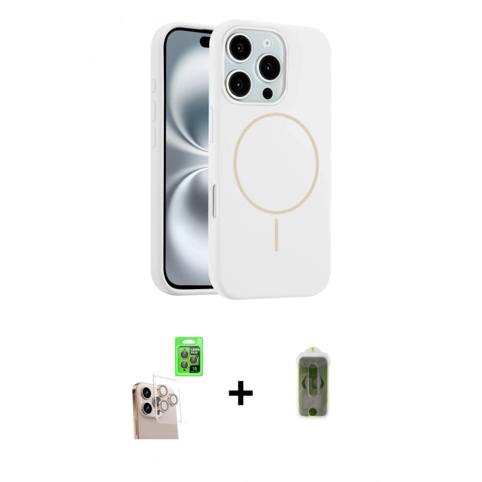 MARSİLYAN™- iPhone 16 Pro Max Kılıf Yankı Form Serisi - Siyah Joko Magic 5D Hayalet Cam + Raze Metal Kamera Lens - NLGY
