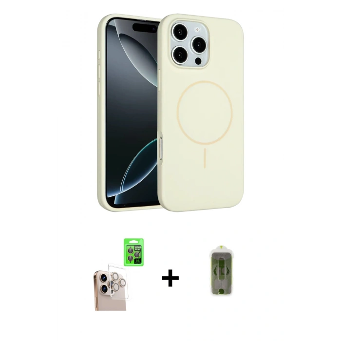 MARSİLYAN™- iPhone 16 Pro Max Kılıf Yankı Form Serisi - Siyah Joko Magic 5D Hayalet Cam + Raze Metal Kamera Lens - NLGY