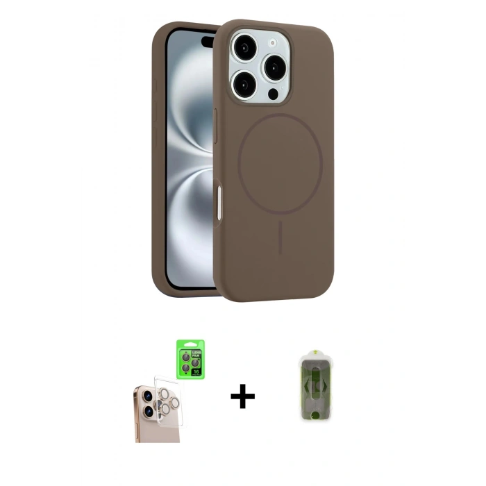 MARSİLYAN™- iPhone 16 Pro Max Kılıf Yankı Form Serisi - Siyah Joko Magic 5D Hayalet Cam + Raze Metal Kamera Lens - NLGY