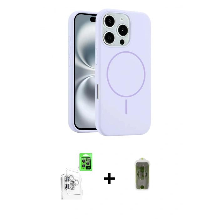 MARSİLYAN™- iPhone 16 Pro Max Kılıf Yankı Form Serisi - Siyah Joko Magic 5D Hayalet Cam + Raze Metal Kamera Lens - BZ