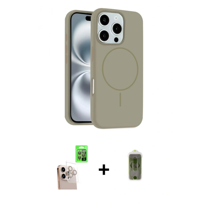 MARSİLYAN™- iPhone 16 Pro Max Kılıf Yankı Form Serisi - Siyah Joko Magic 5D Hayalet Cam + Raze Metal Kamera Lens - NLGY