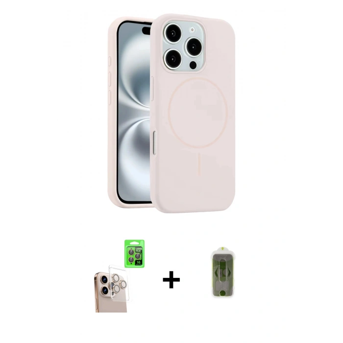 MARSİLYAN™- iPhone 16 Pro Max Kılıf Yankı Form Serisi - Siyah Joko Magic 5D Hayalet Cam + Raze Metal Kamera Lens - NLGY