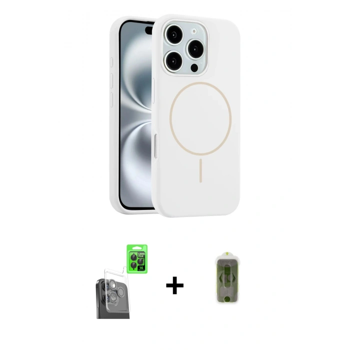 MARSİLYAN™- iPhone 16 Pro Max Kılıf Yankı Form Serisi - Siyah Joko Magic 5D Hayalet Cam + Raze Metal Kamera Lens - SH