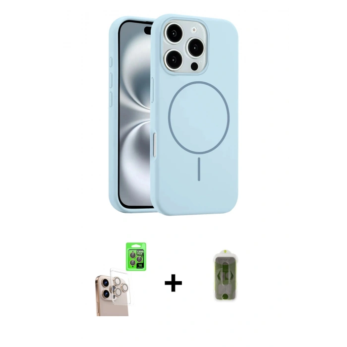 MARSİLYAN™- iPhone 16 Pro Max Kılıf Yankı Form Serisi - Siyah Joko Magic 5D Hayalet Cam + Raze Metal Kamera Lens - NLGY