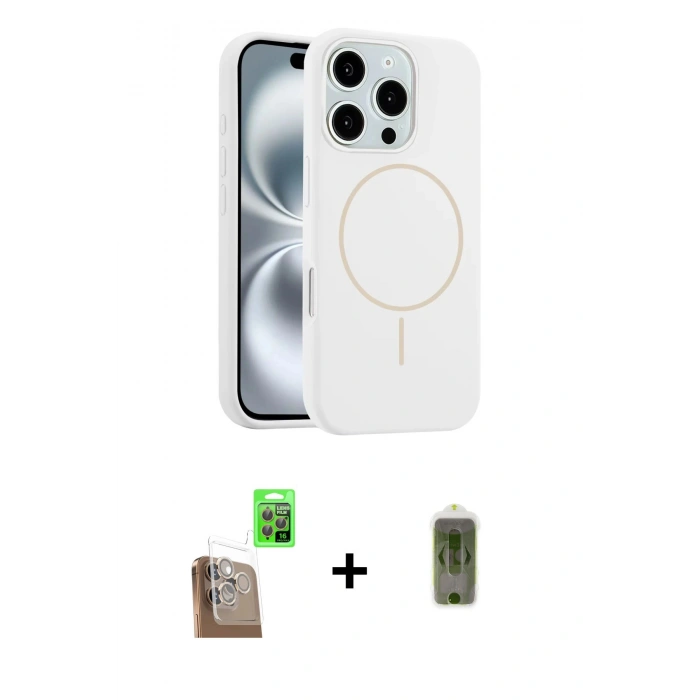 MARSİLYAN™- iPhone 16 Pro Max Kılıf Yankı Form Serisi - Siyah Joko Magic 5D Hayalet Cam + Raze Metal Kamera Lens - CLTM