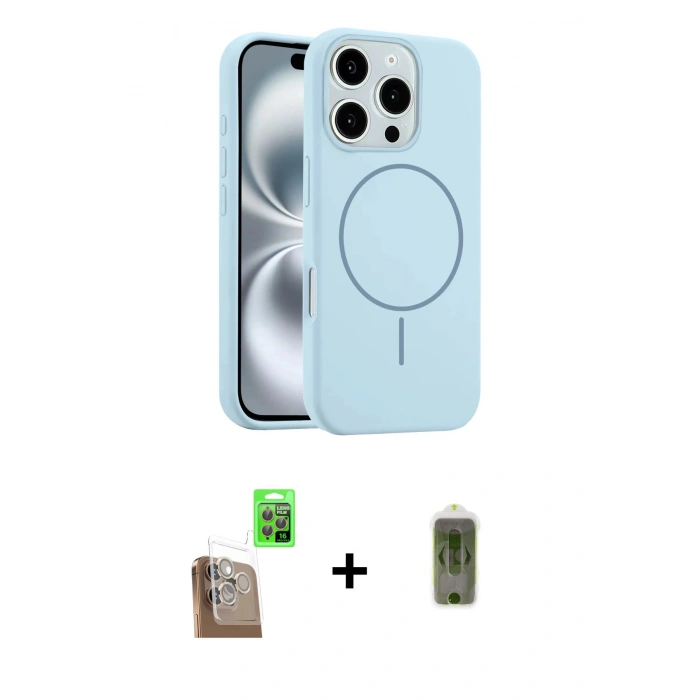 MARSİLYAN™- iPhone 16 Pro Max Kılıf Yankı Form Serisi - Siyah Joko Magic 5D Hayalet Cam + Raze Metal Kamera Lens - CLTM