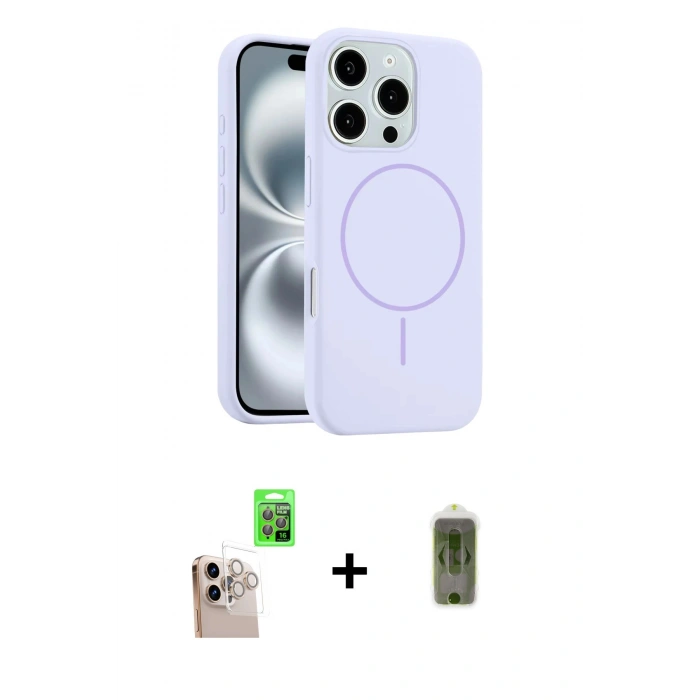 MARSİLYAN™- iPhone 16 Pro Max Kılıf Yankı Form Serisi - Siyah Joko Magic 5D Hayalet Cam + Raze Metal Kamera Lens - NLGY